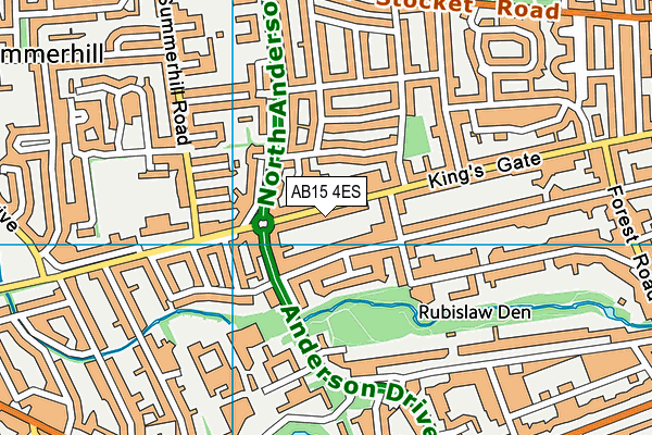 AB15 4ES map - OS VectorMap District (Ordnance Survey)