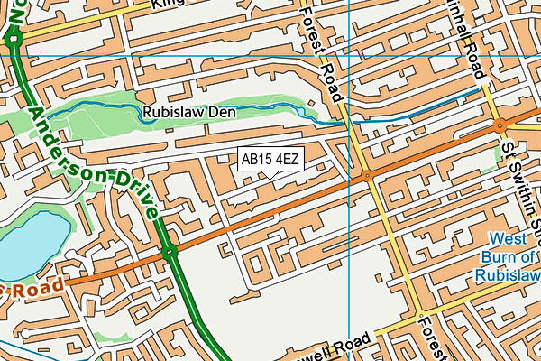 AB15 4EZ map - OS VectorMap District (Ordnance Survey)