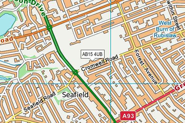 AB15 4UB map - OS VectorMap District (Ordnance Survey)