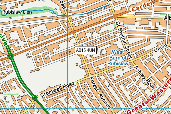 AB15 4UN map - OS VectorMap District (Ordnance Survey)