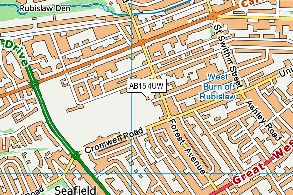 AB15 4UW map - OS VectorMap District (Ordnance Survey)