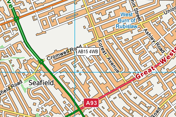 AB15 4WB map - OS VectorMap District (Ordnance Survey)