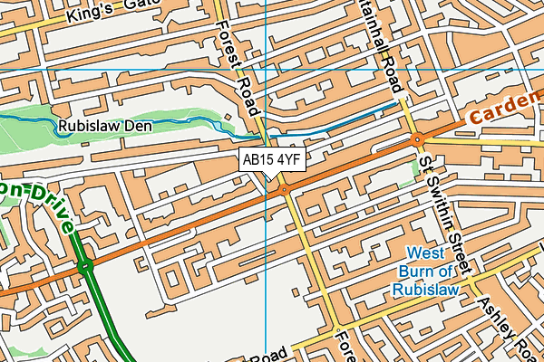 AB15 4YF map - OS VectorMap District (Ordnance Survey)
