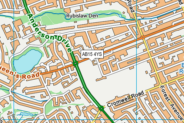 AB15 4YS map - OS VectorMap District (Ordnance Survey)