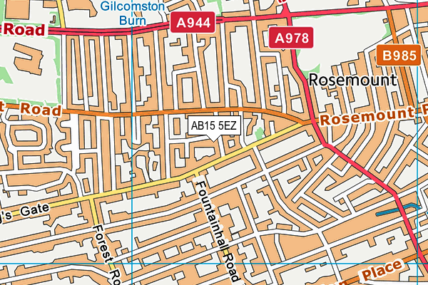 AB15 5EZ map - OS VectorMap District (Ordnance Survey)