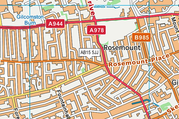 AB15 5JJ map - OS VectorMap District (Ordnance Survey)