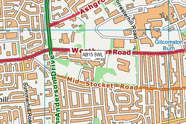 AB15 5WL map - OS VectorMap District (Ordnance Survey)