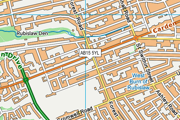 AB15 5YL map - OS VectorMap District (Ordnance Survey)