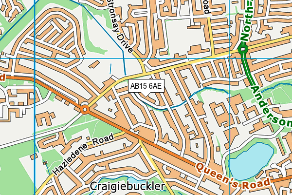 AB15 6AE map - OS VectorMap District (Ordnance Survey)