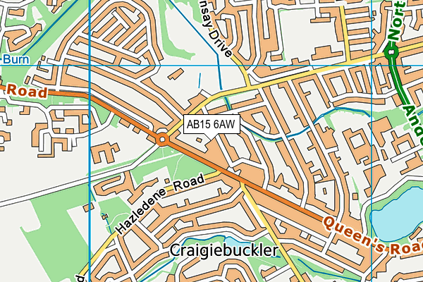 AB15 6AW map - OS VectorMap District (Ordnance Survey)