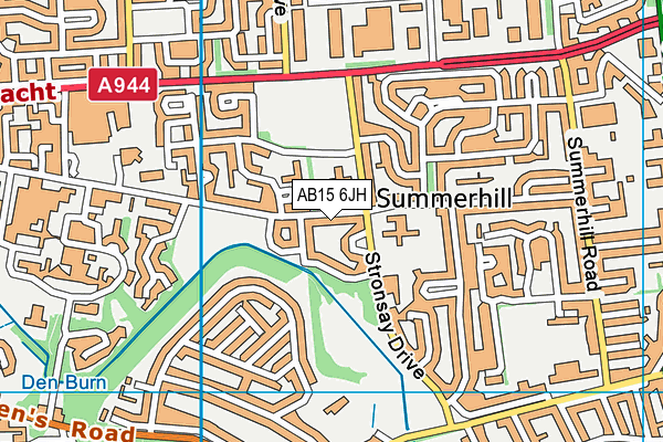 AB15 6JH map - OS VectorMap District (Ordnance Survey)