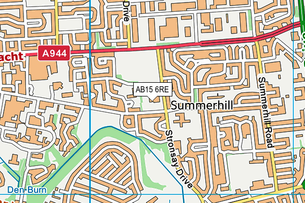 AB15 6RE map - OS VectorMap District (Ordnance Survey)