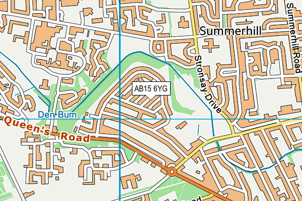 AB15 6YG map - OS VectorMap District (Ordnance Survey)