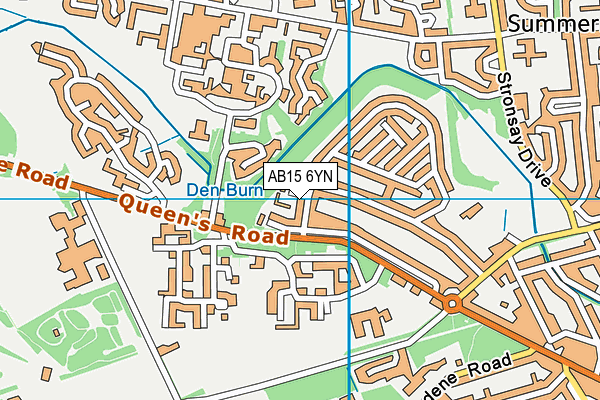 AB15 6YN map - OS VectorMap District (Ordnance Survey)