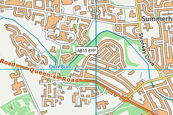 AB15 6YP map - OS VectorMap District (Ordnance Survey)