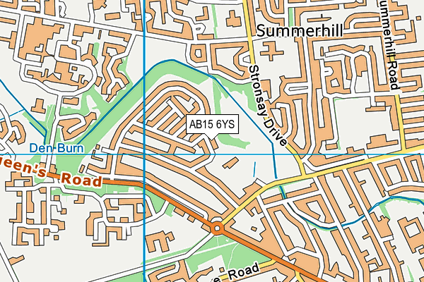 AB15 6YS map - OS VectorMap District (Ordnance Survey)