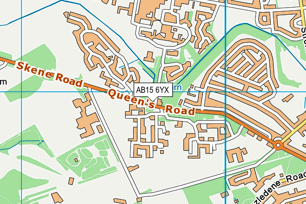 AB15 6YX map - OS VectorMap District (Ordnance Survey)