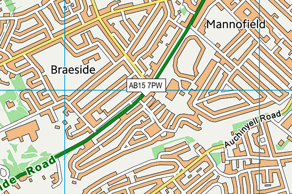 AB15 7PW map - OS VectorMap District (Ordnance Survey)