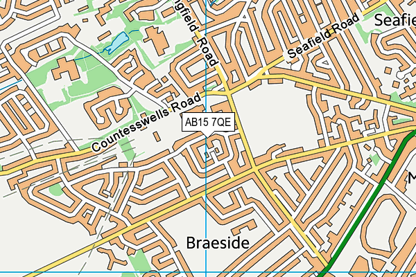 AB15 7QE map - OS VectorMap District (Ordnance Survey)