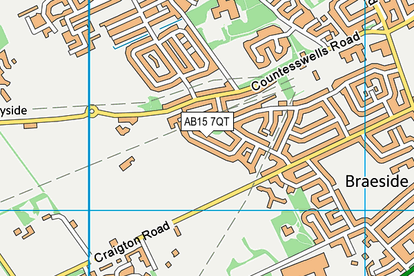 AB15 7QT map - OS VectorMap District (Ordnance Survey)