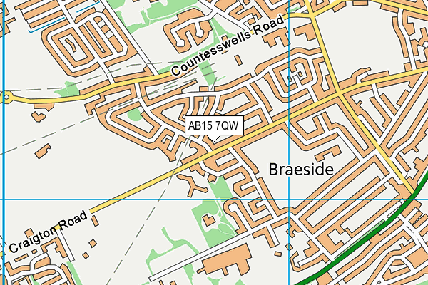 AB15 7QW map - OS VectorMap District (Ordnance Survey)