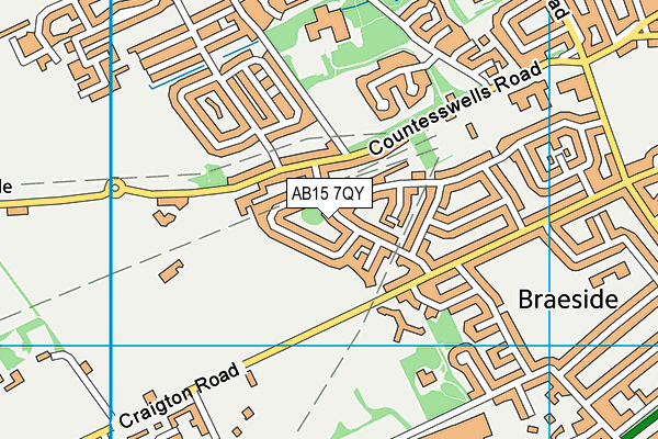AB15 7QY map - OS VectorMap District (Ordnance Survey)