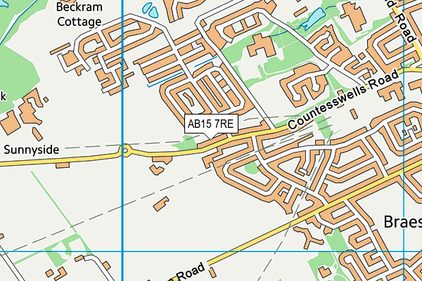 AB15 7RE map - OS VectorMap District (Ordnance Survey)