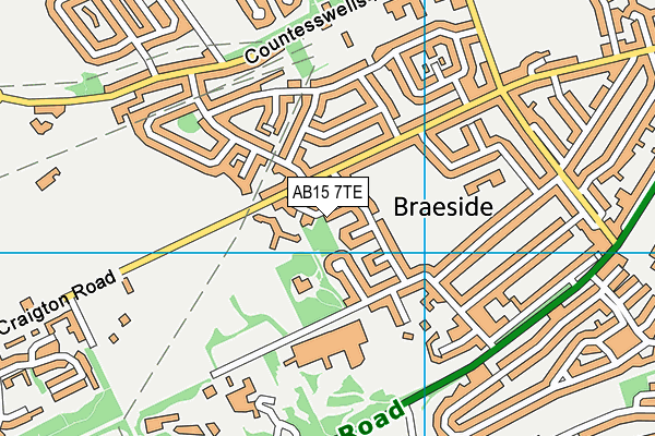 AB15 7TE map - OS VectorMap District (Ordnance Survey)