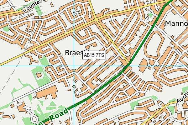 AB15 7TS map - OS VectorMap District (Ordnance Survey)
