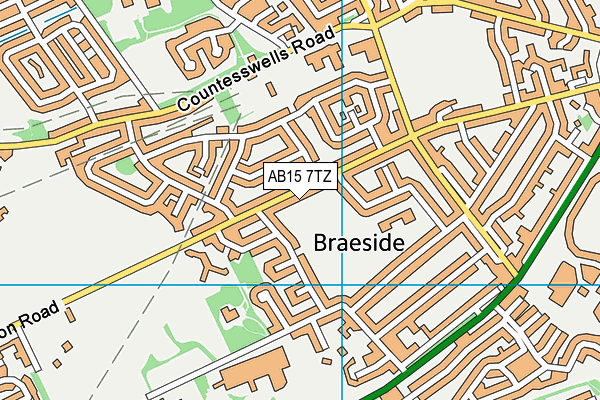 AB15 7TZ map - OS VectorMap District (Ordnance Survey)