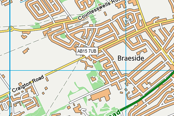 AB15 7UB map - OS VectorMap District (Ordnance Survey)