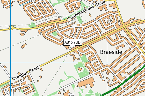 AB15 7UD map - OS VectorMap District (Ordnance Survey)