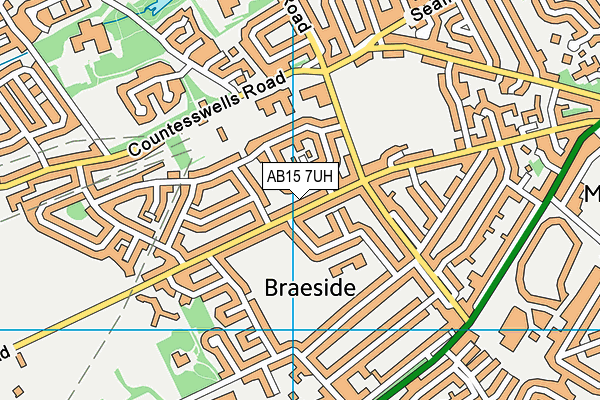 AB15 7UH map - OS VectorMap District (Ordnance Survey)