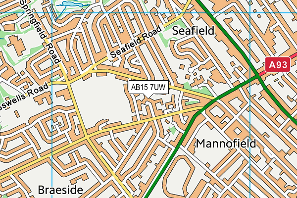 AB15 7UW map - OS VectorMap District (Ordnance Survey)