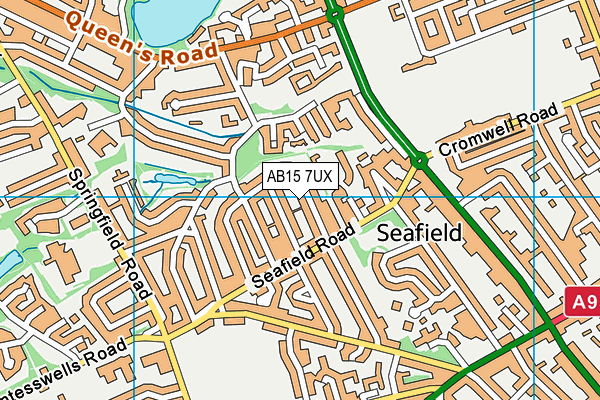 AB15 7UX map - OS VectorMap District (Ordnance Survey)