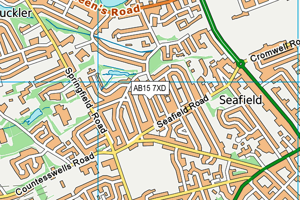 AB15 7XD map - OS VectorMap District (Ordnance Survey)