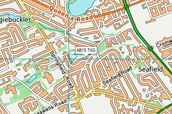 AB15 7XG map - OS VectorMap District (Ordnance Survey)