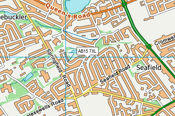 AB15 7XL map - OS VectorMap District (Ordnance Survey)