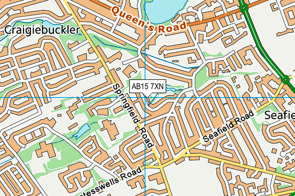 AB15 7XN map - OS VectorMap District (Ordnance Survey)