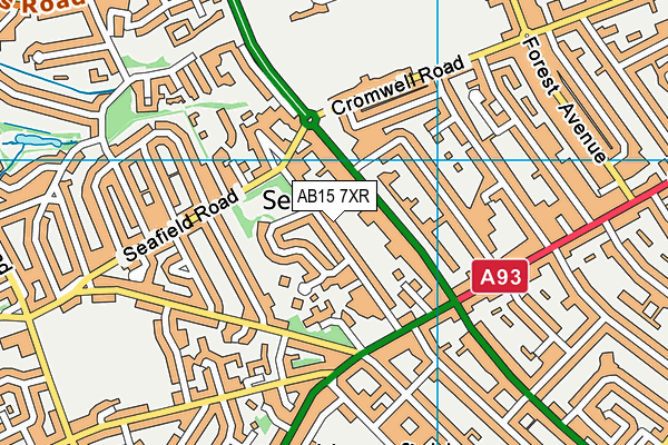 AB15 7XR map - OS VectorMap District (Ordnance Survey)