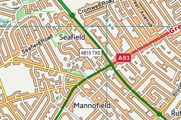 AB15 7XS map - OS VectorMap District (Ordnance Survey)