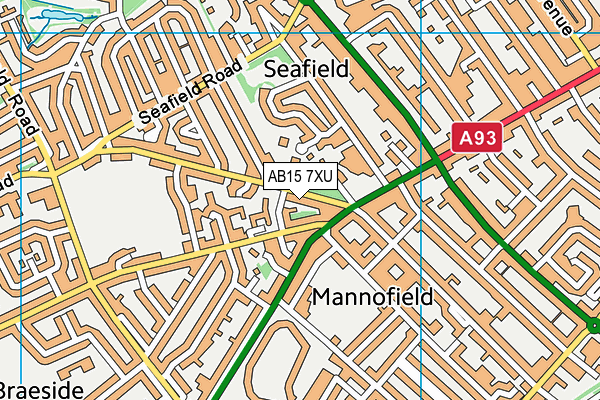 AB15 7XU map - OS VectorMap District (Ordnance Survey)