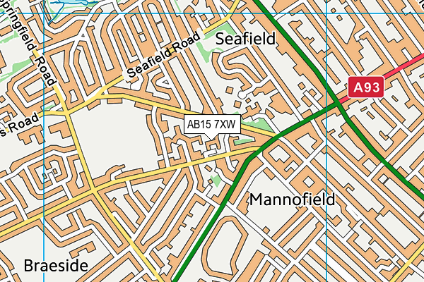 AB15 7XW map - OS VectorMap District (Ordnance Survey)