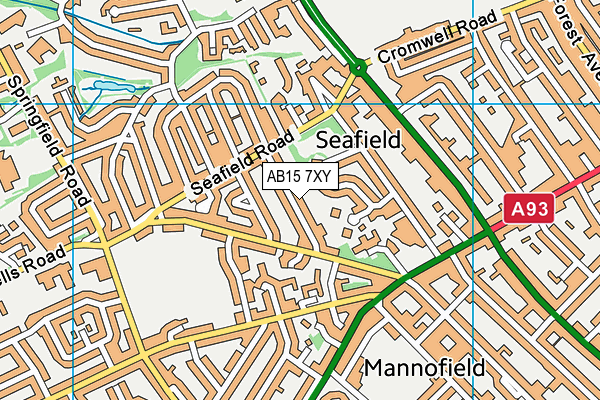 AB15 7XY map - OS VectorMap District (Ordnance Survey)