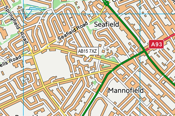 AB15 7XZ map - OS VectorMap District (Ordnance Survey)