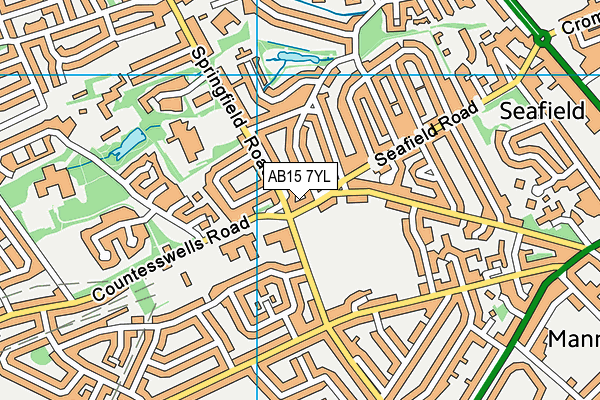 AB15 7YL map - OS VectorMap District (Ordnance Survey)