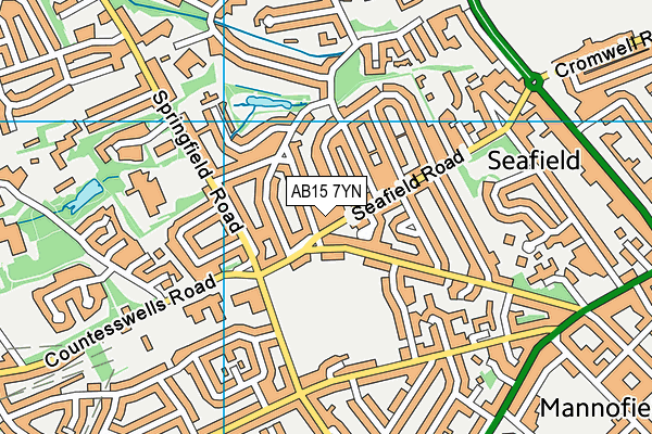 AB15 7YN map - OS VectorMap District (Ordnance Survey)