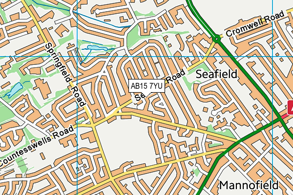AB15 7YU map - OS VectorMap District (Ordnance Survey)