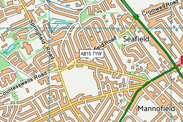 AB15 7YW map - OS VectorMap District (Ordnance Survey)