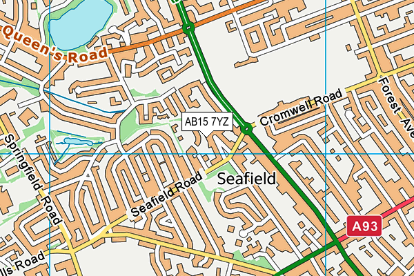 AB15 7YZ map - OS VectorMap District (Ordnance Survey)